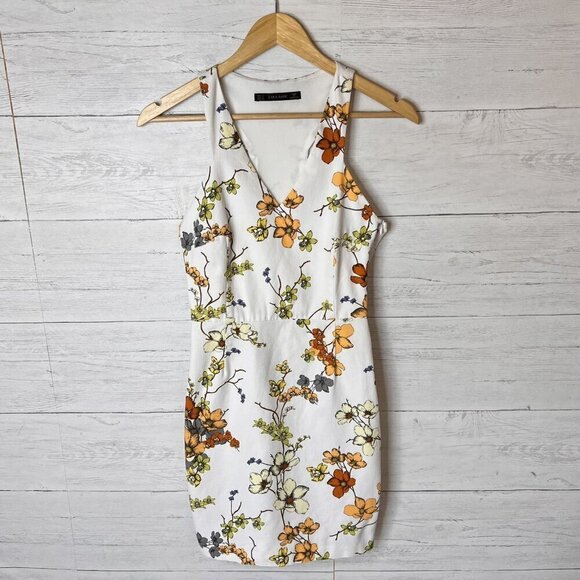 Zara Dress Womens Size Small White Floral Sleeveless Cottagecore Side Zipper - Picture 5 of 16